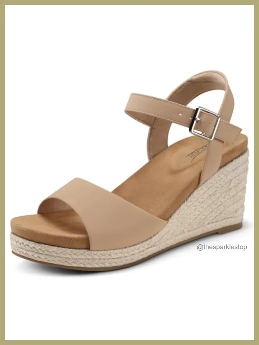 Women's Wedge Sandals Dressy Platform Espadrilles Faux Leather Non-Slip TPR